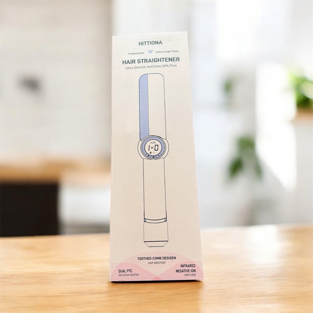 Hittiona Hair Straightener with Toothed Comb Design!
